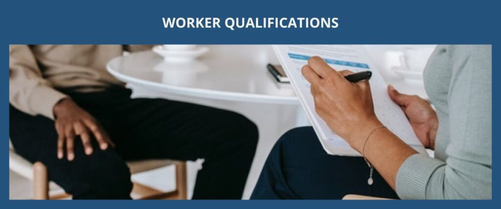WORKER QUALIFICATIONS 符合資格的工作能力 eng