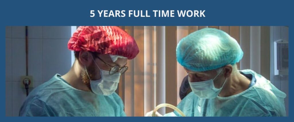 5 YEARS FULL TIME WORK 從事醫療全職工作 5 年 eng
