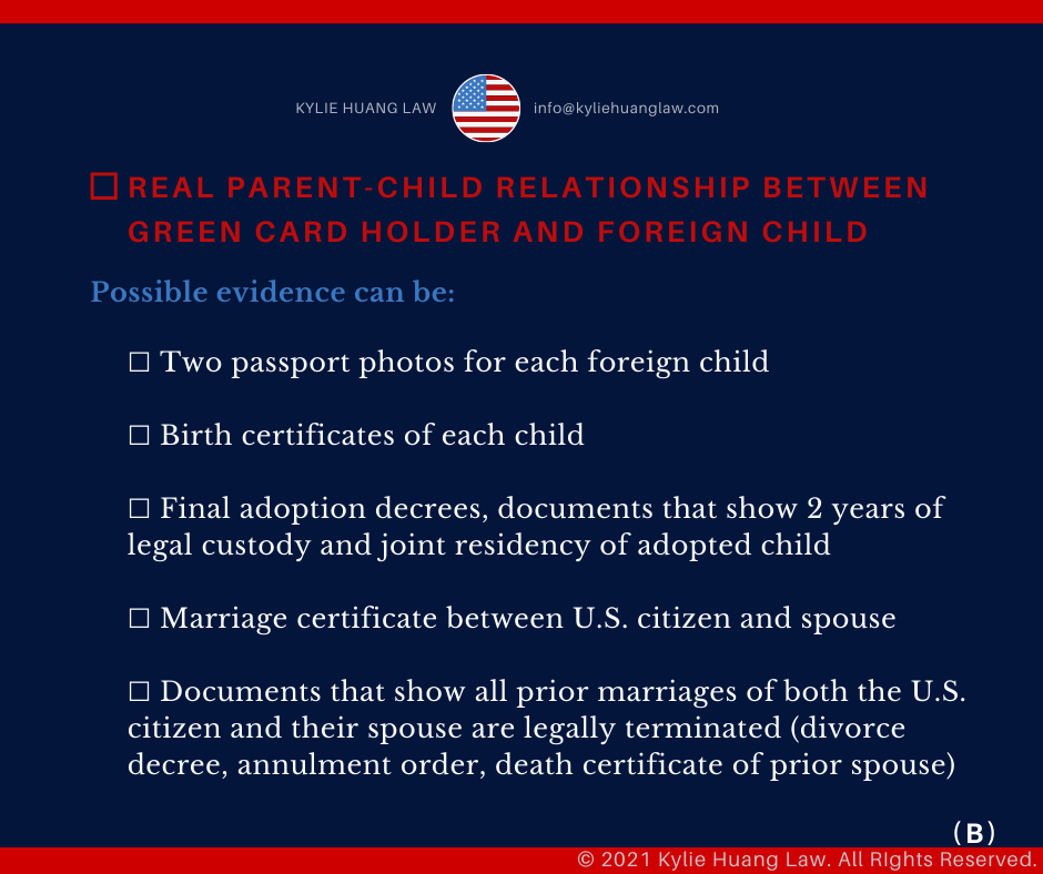 . Citizen Children Green Card Checklist | Kylie Huang Law