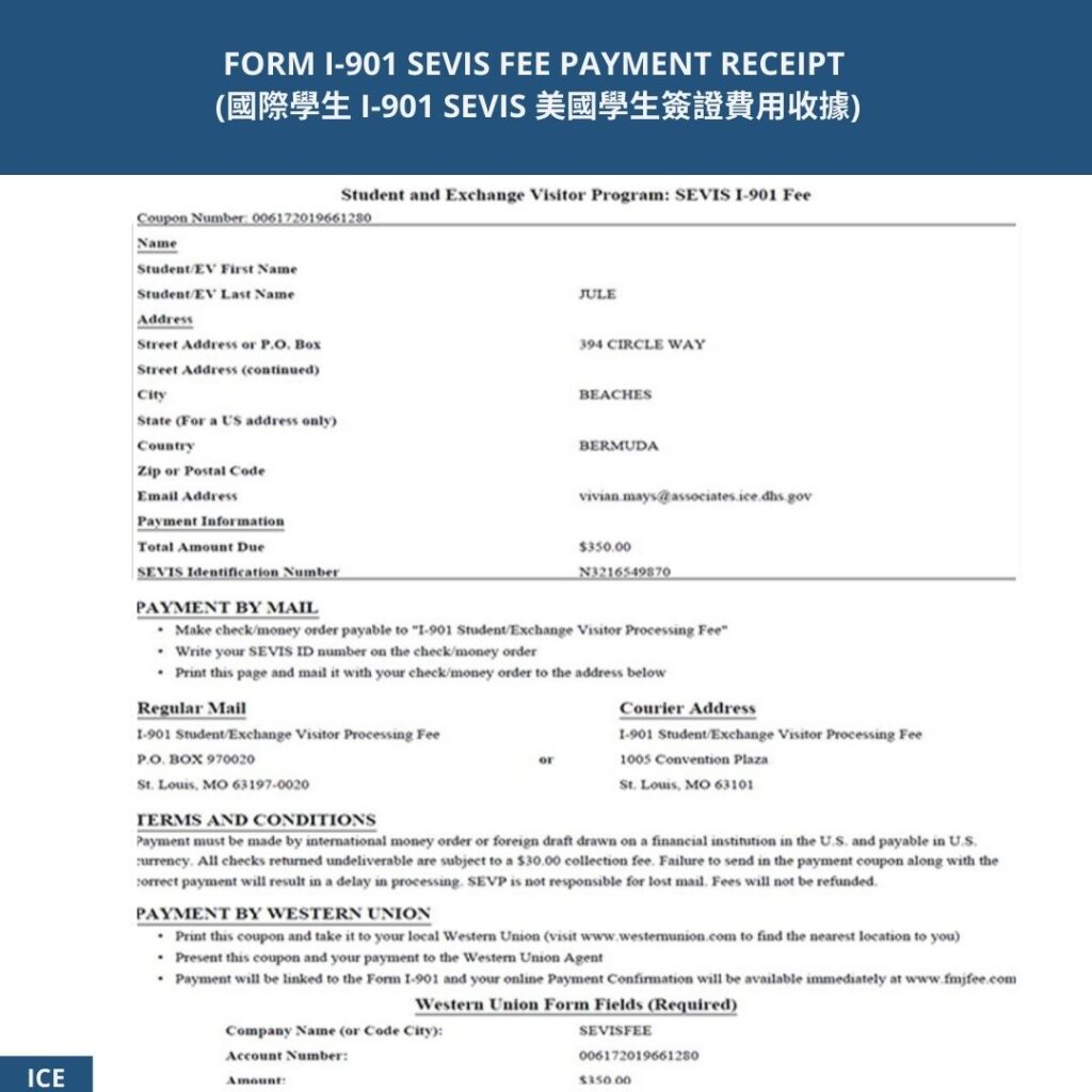 FORM I-901 SEVIS FEE PAYMENT RECEIPT (國際學生 I-901 SEVIS 美國學生簽證費用收據) A Checklist of Things that an International Student Should Prepare Before Coming to the U.S. 18